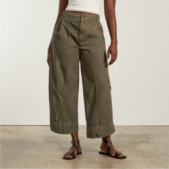 Everlane The Tourist Olive Wide Leg Pants - Picture 1 of 13